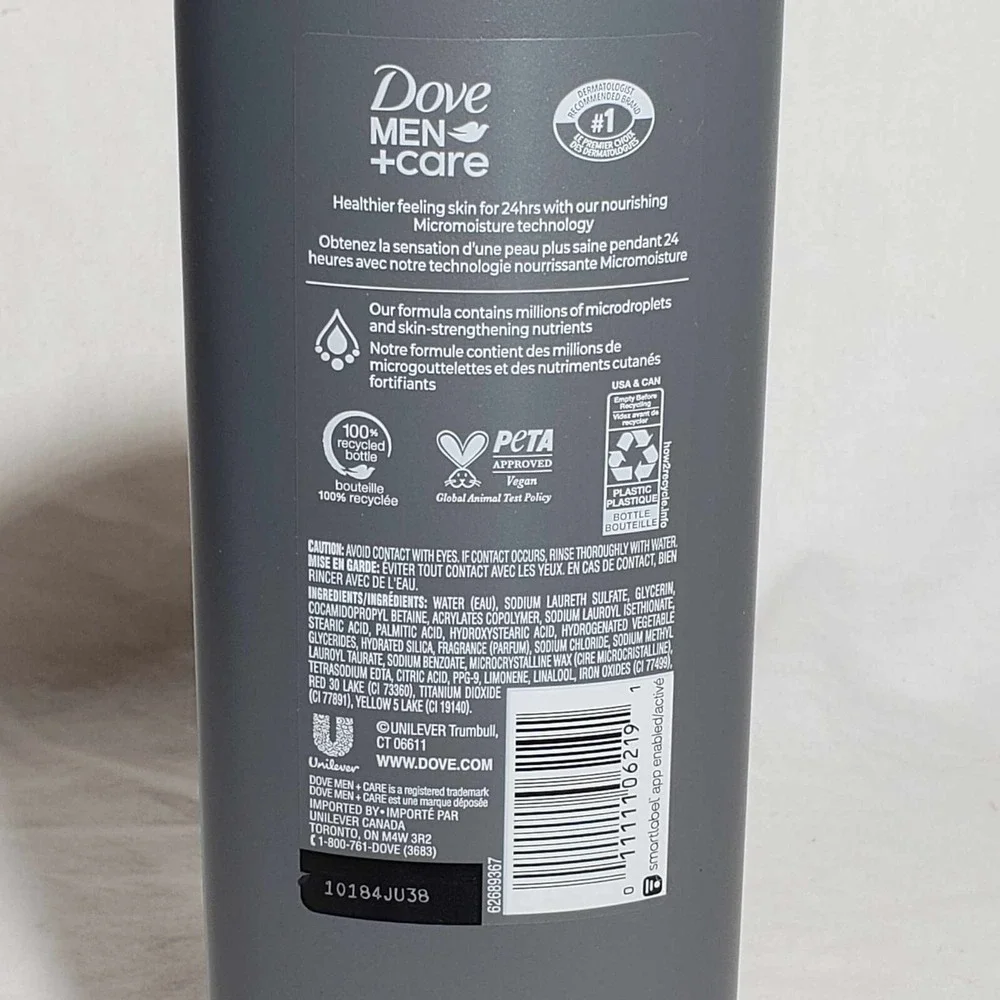 Dove Men+Care Deep Clean Micro Moisture Purifying Body Wash 18 oz (Pack of 2)